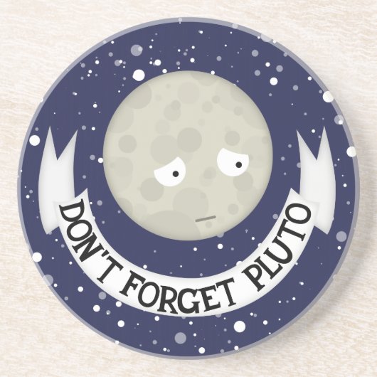 Vergeet Pluto niet Zandsteen Onderzetter (Voorkant)