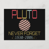 Vergeet Pluto Retro Funny Space nooit, Wetenschap Briefkaart (Voorkant)