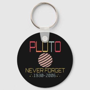 Vergeet Pluto Retro Funny Space nooit, wetenschap Sleutelhanger