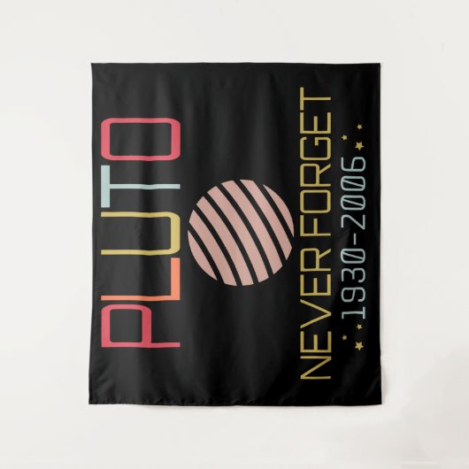 Vergeet Pluto Retro Funny Space nooit, wetenschap Wandkleed (Voorkant)