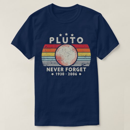 Vergeet Pluto Shirt Retro Style Funny Space S (Design voorkant)