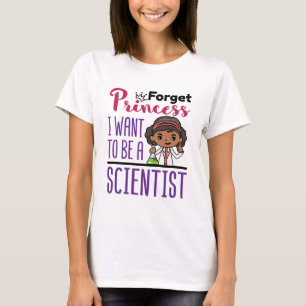 Vergeet Princess Scientist Girl African American T-shirt