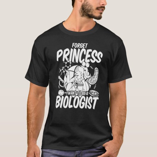 Vergeet prinses dat ik bioloog Kinder biol wil wor T-shirt (Voorkant)