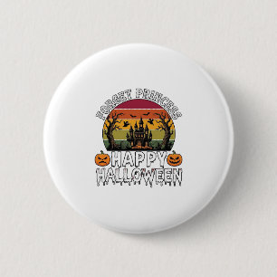Vergeet Prinses Happy Halloween Spoken House Pomp Ronde Button 5,7 Cm