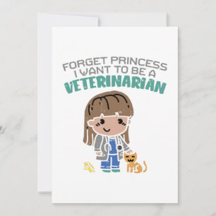 Vergeet prinses Ik wil dierenarts worden Feestdagenkaart