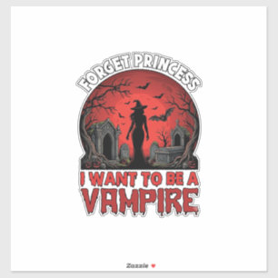Vergeet Prinses Wil Zyn Vampier Halloween_1 Sticker