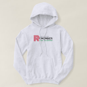 Vergeet Quote Red Black Green Grey Mannen niet Hoodie