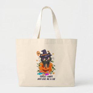 Vergeet Snoep, geef me een poes Grote Tote Bag
