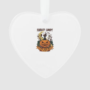 Vergeet Snoep Geef Me Maar Kat Halloween Pompoen_1 Ornament