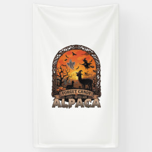 Vergeet Snoepgoed Geef Me Alpaca Halloween Geest W Spandoek