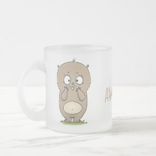 Vergeetachtige schattige dikke hamster cartoon matglas koffiemok