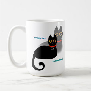 Vergeetachtige zwarte kat meme koffie Mok