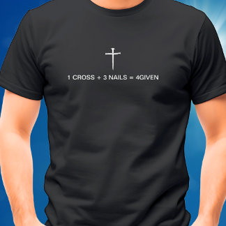 Vergelijking Eén Kruis Drie Spijkers Witte Kruis T-shirt