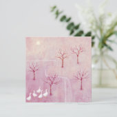 Verger rose avec carte de peinture paysage d'oies (Debout devant)