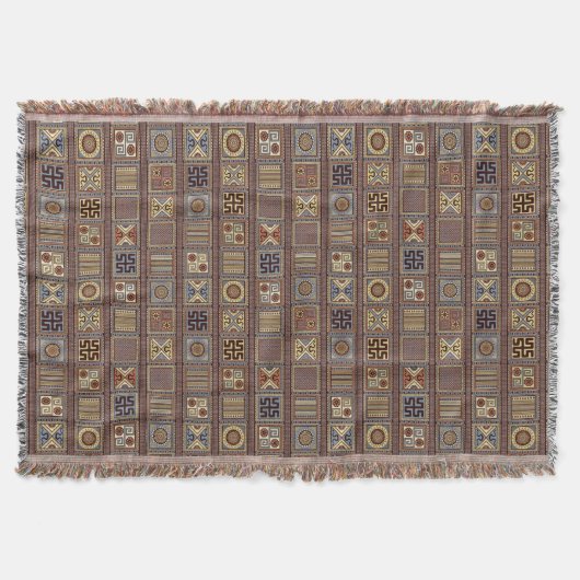 Vergeten Code Tapestry: Archaïsche Etruskische Sym Deken (Voorkant)