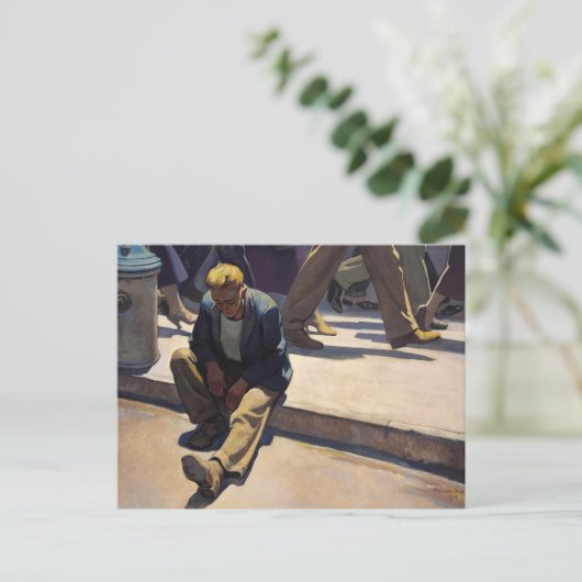 Vergeten Man van Maynard Dixon Feestdagenkaart (Staand voorkant)