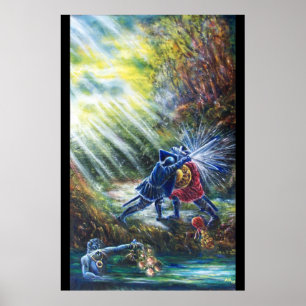VERGETEN ROOS Vechtende Ridders, Geld en Duivel Poster