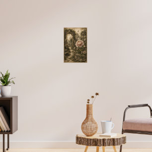 Vergeten Tuin Pioenroos Vintage Botanische Muurkun Poster