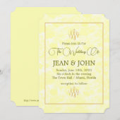 Vergezel ons voor gele gemarmerde look bruiloft kaart (Voorkant / Achterkant)