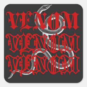 Vergif is het wapen van de slang vierkante sticker
