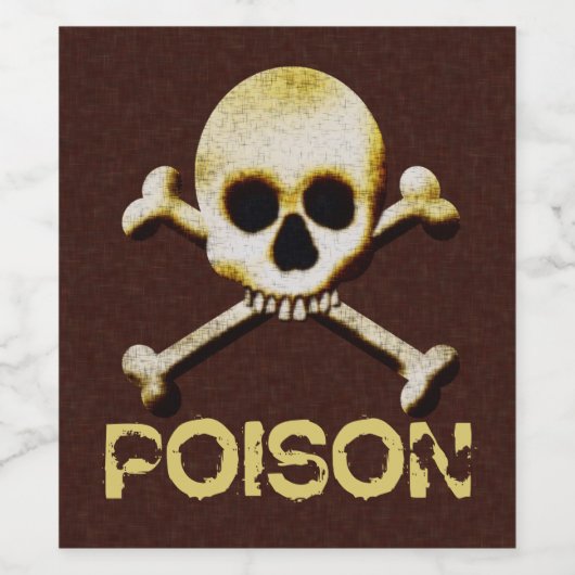 Vergif schedel en dwarsbeenontwerp wijn etiket (Enkel label)