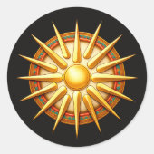 Vergina Sun Emblem – Ancient Macedonian Symbol Ronde Sticker (Voorkant)