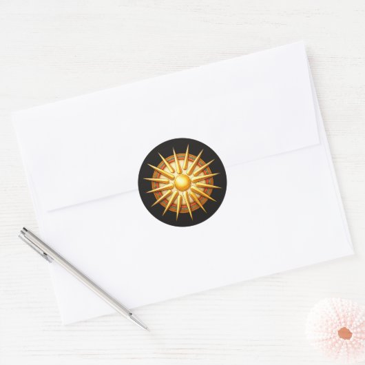 Vergina Sun Emblem – Ancient Macedonian Symbol Ronde Sticker (Envelop)