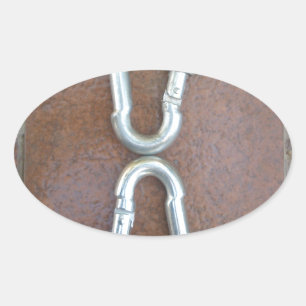 Vergrendeld: duurzaam stalen karabijnhaak ontwerp ovale sticker