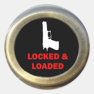 Vergrendeld en geladen Home Security System Ronde Sticker