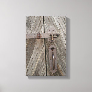 Vergrendelde houten deur canvas Print