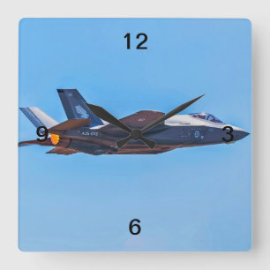 Vergrendelde Martin F-35A Lightning II Wall Clock Vierkante Klok