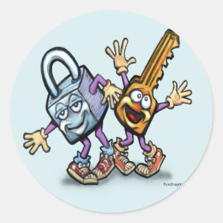 Vergrendeling n toets ronde sticker