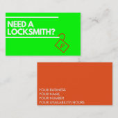 Vergrendelsmid Visitekaartje Moderne, heldere teks (Voorkant / Achterkant)