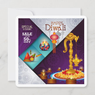 Vergroetenkaart Elegant Happy Diwali Festival Kaart