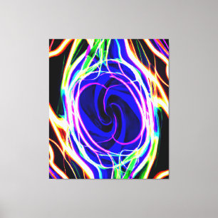Vergroot uw ruimte met neonpatronen canvas afdruk
