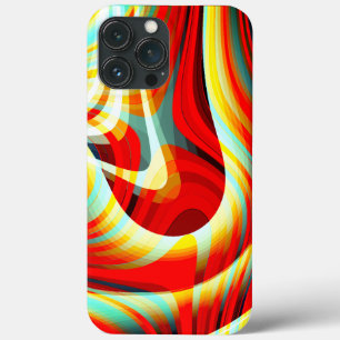 Vergrootende gekromde rode slagen die in puin over iPhone 13 pro max hoesje