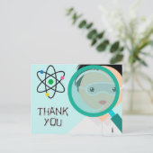 Vergrootglas Boy Scientist Bedankt Briefkaart (Staand voorkant)