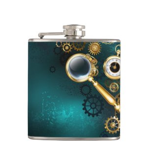 Vergrootglas in Steampunk stijl Heupfles