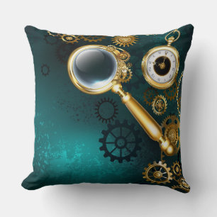 Vergrootglas in Steampunk-stijl Kussen