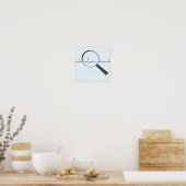 Vergrootglas op het Poster van het ecg-diagram (Keuken)
