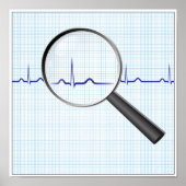 Vergrootglas op het Poster van het ecg-diagram (Voorkant)