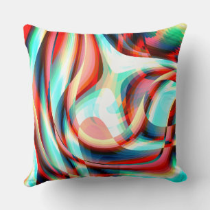 Vergrote gekromde rode strepen, overtoegevoegde st kussen