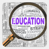 Vergroting van het onderwijs vierkante sticker (Voorkant)