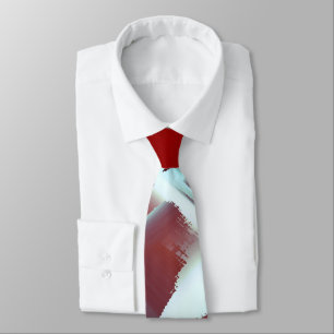Vergroting van witachtige naar rode gecropeerde di stropdas