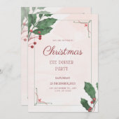 verguld groen kerstavond feest kaart (Voorkant / Achterkant)