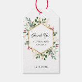 Verguld groen op wit | Kerstmis Dank u wel Cadeaulabel (Voorkant)