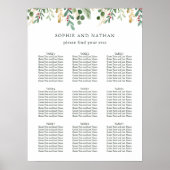 Verguld groen wit | Kerstbruiloft Poster (Voorkant)