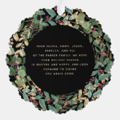 verguld groen zwart | Familie Foto Kerstmis Ornament Kaart (Achterkant)