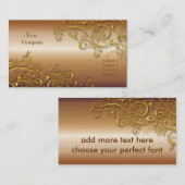 Verguld ijzer wervelingen/faux koper/goud visitekaartje (Voorkant / Achterkant)