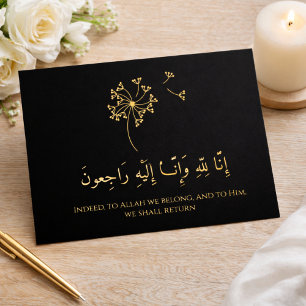 Verguld kaart met islamitische condoleance
